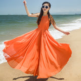 Mauve Dress Summer Beach Chiffon Dress Plus Size Bohemian Seaside Vacation Sling Maxi Dress