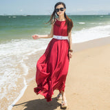 Mauve Dress Summer Beach Chiffon Dress Plus Size Bohemian Seaside Vacation Sling Maxi Dress