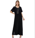 Muslim Women Stylish Kashibo Abaya Muslim Ladies Long Gown Islamic Clothing Jilbab Jalabiya Black Loose Dress