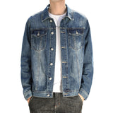 Denim Varsity Jacket Men's Spring and Autumn Easy Matching Clothes Casual Denim Jacket