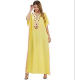 Muslim Women Stylish Kashibo Abaya Muslim Ladies Long Gown Islamic Clothing Jilbab Jalabiya Print Plus Size Loose Maxi Dress