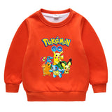 Children Pokemon Pikachu Hoodie Autumn and Winter Clothing Children's Fleece-Lined Sweater Double Layer Thickened Coat Top