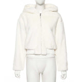 Women Winter Coats Women's Long Sleeve Zipper Hooded Plush Loose Women's Jacket