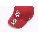 Dodgers and Yankees Baseball Cap 47brand Baseball Cap Women Wine Red Soft Top NY Embroidery La Cap Casual Hat
