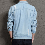 Paisley Denim Jacket Fall Winter Men Denim Coat Jacket Loose