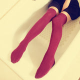 Winter Thick Knit Thigh High Socks Long Stockings Boot Bunching Socks Cotton Stockings