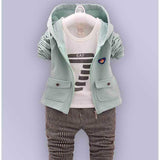 Children Boy Co Ord Children's Casual Coat T-shirt Trousers 2 Piece Set