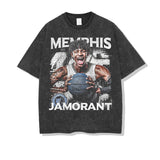 JA Morant Shirt JA Morant Printed Short-Sleeved T-shirt Loose Heavy Small Neckline Sports