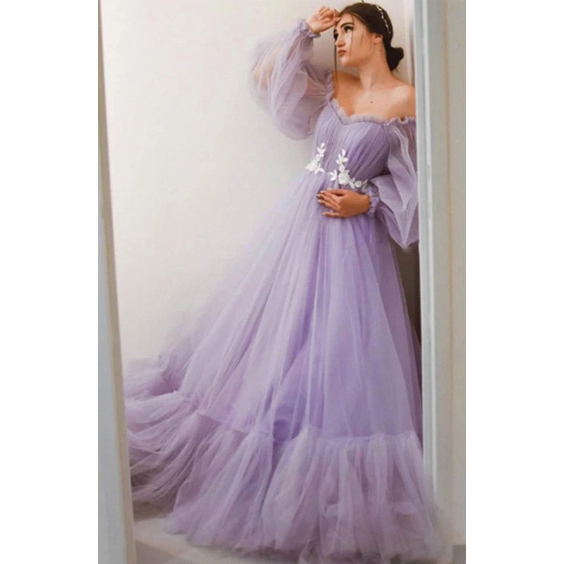 See through Wedding Dress Long Sleeve Wedding Dress Large Swing Dress Internet Celebrity Wedding Dress