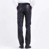 Men's Leather Pants Summer Men's Thin Casual Pants Loose Elastic PU Leather Pants