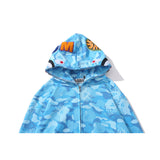 Shark Print Hoodie Blue Jellyfish Ghost Fire Camouflage Shark Sweater Hooded Coat Casual Fashion Brand Zip Hoodie