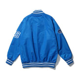 Blue Varsity Jacket Autumn Hip Hop Large Embroidered Hiphop Hip Hop Baseball Uniform Couple Coat