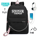 Stranger Things Backpack Backpack USB Charging Backpack Schoolbags for Boys and Girls