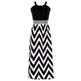 Cocktail Attire for Women Beach Vest Dress Striped Stitching Sleeveless Dress