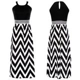 Cocktail Attire for Women Beach Vest Dress Striped Stitching Sleeveless Dress