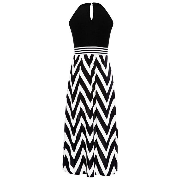 Cocktail Attire for Women Beach Vest Dress Striped Stitching Sleeveless Dress