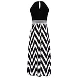 Cocktail Attire for Women Beach Vest Dress Striped Stitching Sleeveless Dress