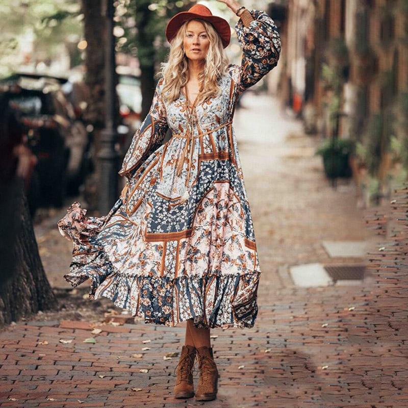 Gitana Estilo Brown Boho Bohemian Dress cottagecore aesthetic dress