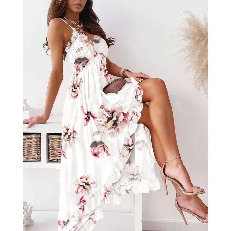 Nina Parker Graffiti Dress Sexy Slip Dress Loose Chiffon