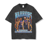 Stephen Curry Shirt Curry Printed Short-Sleeved T-shirt Heavy Cotton Distressed Vintage