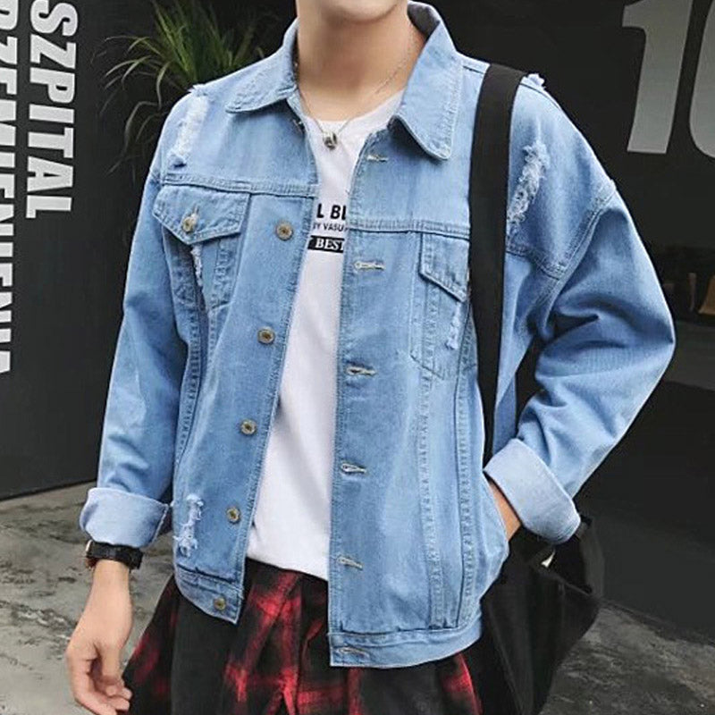 Paisley Denim Jacket Men's Loose Spring