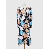 Nina Parker Graffiti Dress Fashion Floral Print Slit Long Sleeve Dress