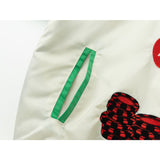 Rhude Hoodie Applique Embroidered Bomber Jacket for Men and Women Same Style Zipper Cardigan Outerwear