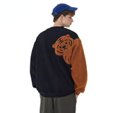 Preppy Aesthetic Sweatshirt Autumn Winter Sweater Coat for Men