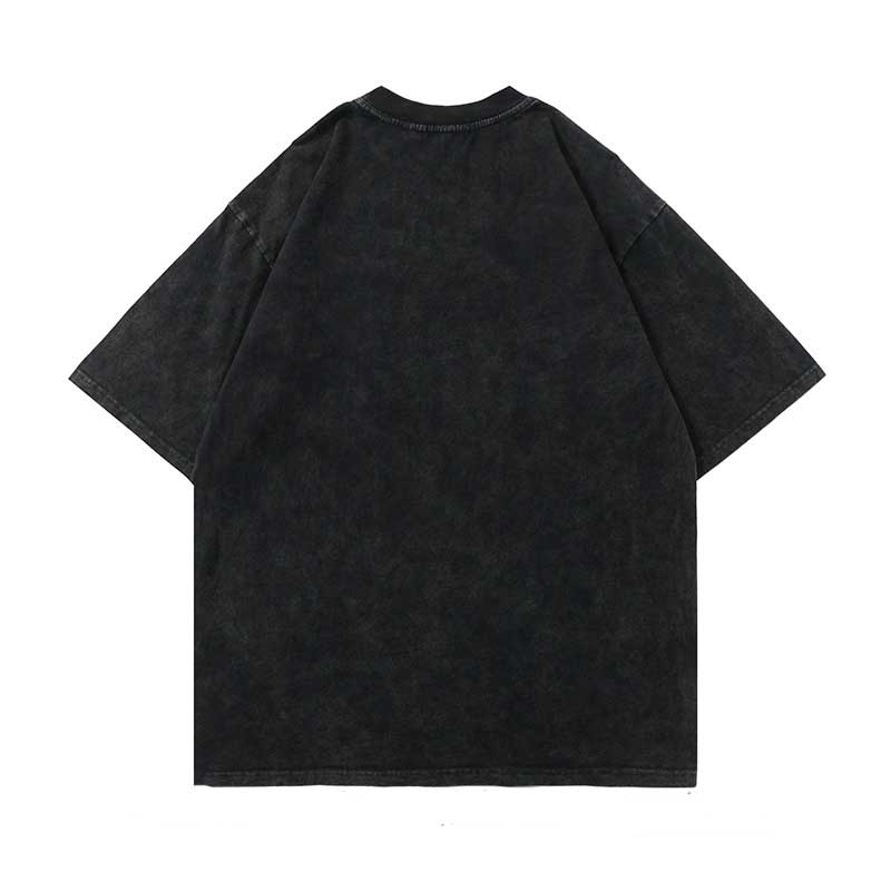 Oversized 90S T Shirt Japanese T-shirt Hip Hop Print Wash Short Sleeve Loose Couple Half Sleeve