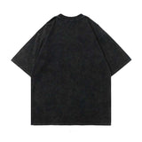 Oversized 90S T Shirt Japanese T-shirt Hip Hop Print Wash Short Sleeve Loose Couple Half Sleeve