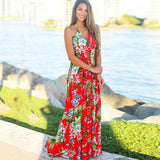 Wedding Guest Dress Spring and Summer Fashion Suspenders Floral Sleeveless Beach Dress