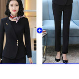 Women Autumn Uniform Designs Formal Style Office Lady Bussiness Attire Work Suit Workwear Stewardess Uniform Business Suit
