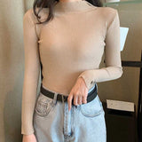 The Rock Turtleneck Tight Mock Neck Sweater Bottoming Shirt Slim Long Sleeve Top Sweater