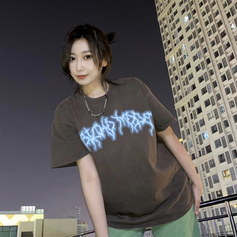 Cactus Jack McDonalds Shirt Lightning Print Men's and Women's Short-Sleeved T-shirt