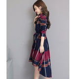 Plaid Fashion Irregular Midi Dress