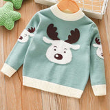 Boys Sweater Children's Autumn and Winter Knitting Pullover Christmas Deer Baby Sweater