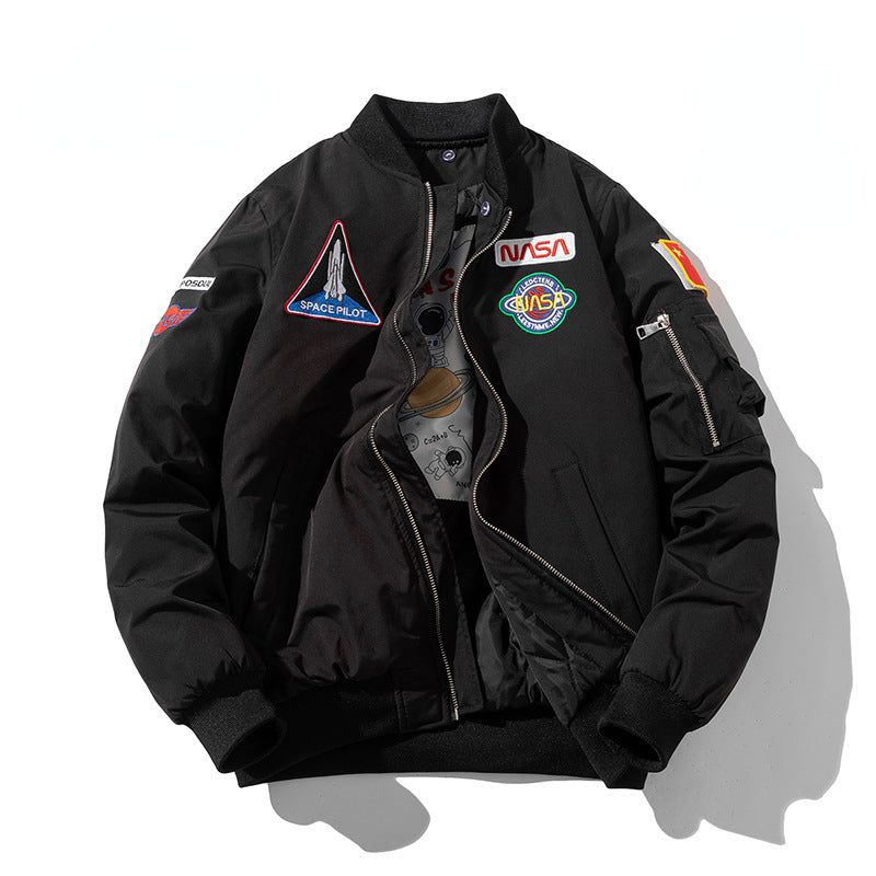 NASA Varsity Jacket Casual Coat Men's and Women's Embroidered Loose Baseball Uniform