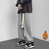 Men Pants Autumn and Winter Solid Color Casual Pants Men's Loose Sports
