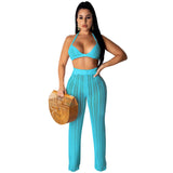 See through Pants Suit Summer Women's Fashion Perspective Two-Piece Suit