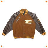 Brown Varsity Jacket Baseball Uniform Spring and Autumn Workwear Loose Casual Top Single-Breasted Baseball Jacket Men