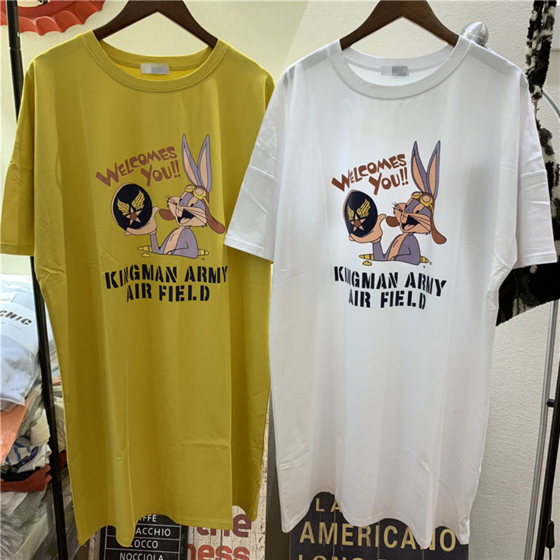 Bugs Bunny Shirt Summer T-shirt Skirt Loose Bottoming Shirt