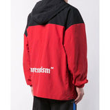 OW Red and Black Stitching Loose Men's and Girls' Zipper Shell Fashionable Jacket jacket