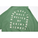 Saint Michael Hoodie Color Block Flocking Distressed Heavy Hoodie