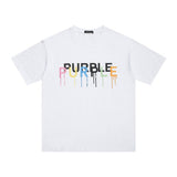 Purple Brand T Shirts Spring/Summer Color Letter Print Hip Hop Men's and Women's Loose Casual Short-Sleeved T-shirt