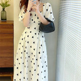 Marilyn Monroe Dress Summer Women's Bubble Sleeve Floral Dress