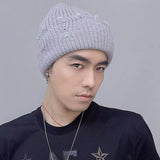 Toboggan Hat Autumn and Winter Knitted Woolen Cap Women's Warm Pullover Hat