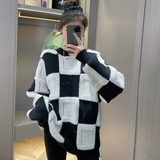 Preppy Aesthetic Sweater Autumn Winter Sweater Simple Loose Sweater for Women