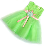 Girl Dress Summer Sweet Princess Sleeveless Belt Large Flower Dress