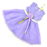 Girl Dress Summer Sweet Princess Sleeveless Belt Large Flower Dress