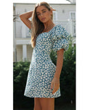 Milkmaid Sexy V Square Collar Puff Sleeve Summer Dresses